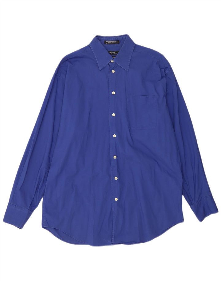 Camisa masculina Nautica tamanho 16 grande algodão azul