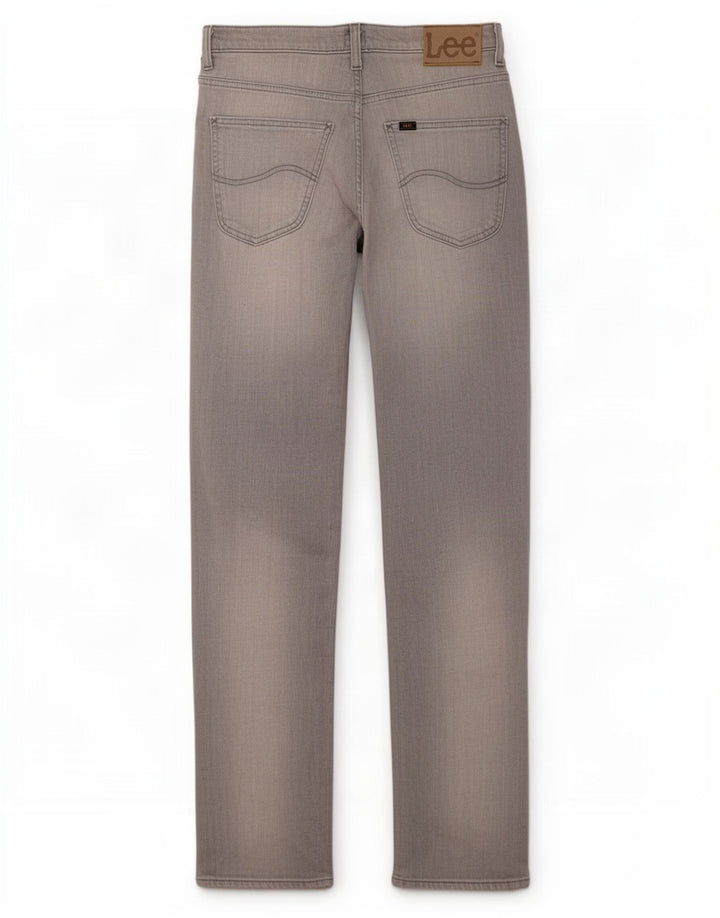 Lee Womens Brooklyn Straight Jeans W32 L32 Cinza Algodão