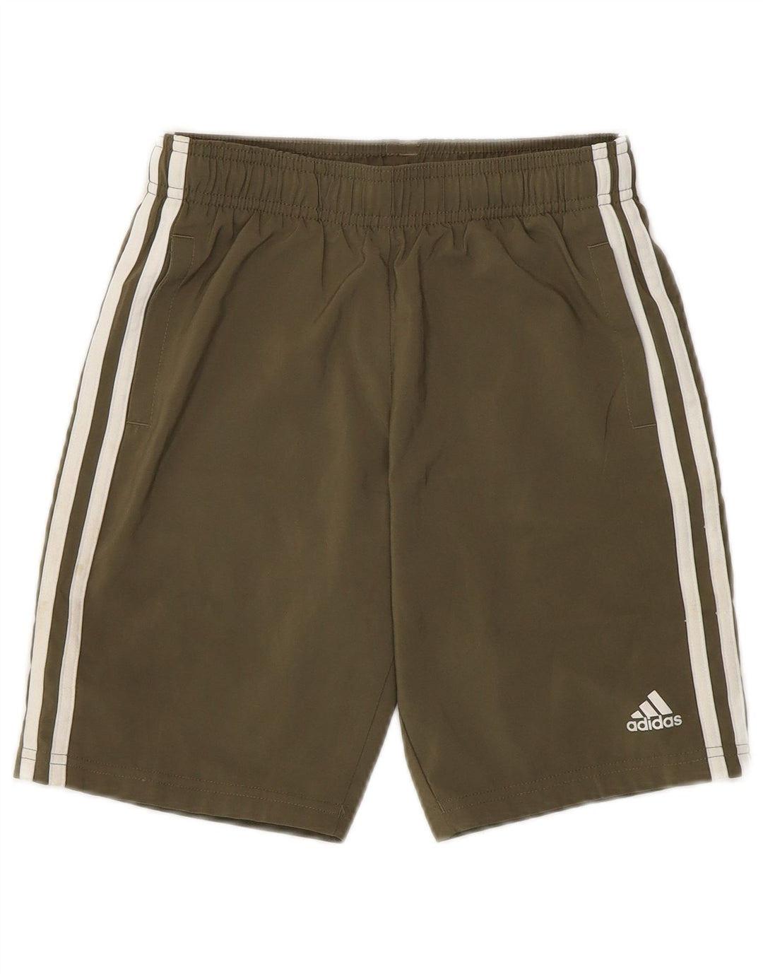 Shorts esportivos masculinos Adidas 9-10 anos cáqui poliéster
