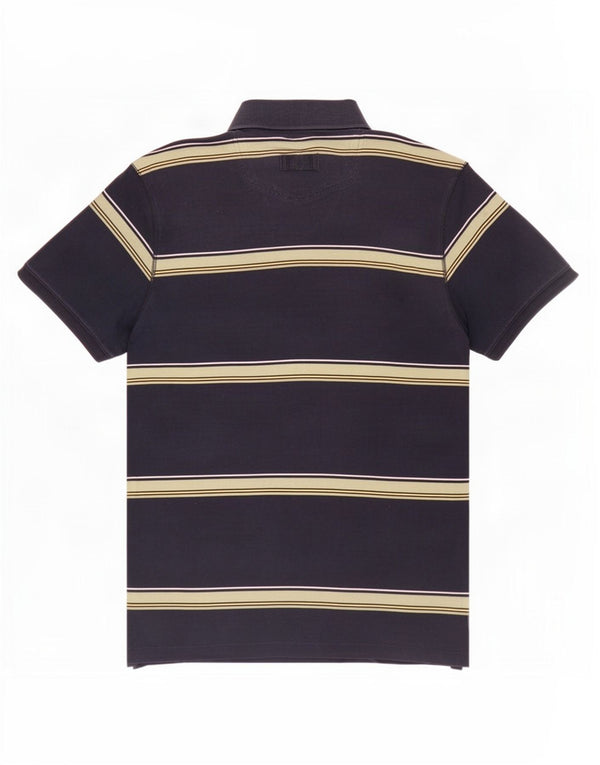 Camisa polo masculina Fat Face grande algodão listrado azul marinho