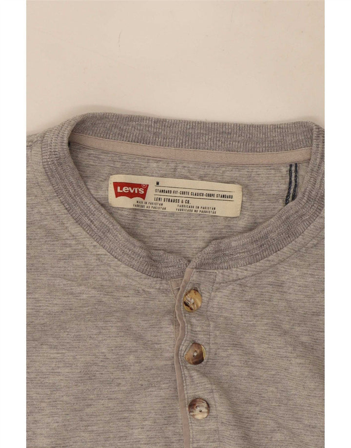 Top masculino Levi's Standard Fit manga comprida cinza médio manchado
