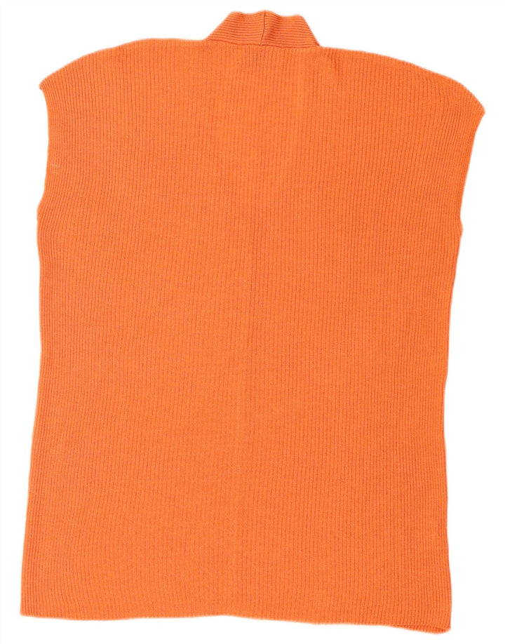 Benetton Regata Feminina Oversized Colete UK 14 Médio Laranja Viscose