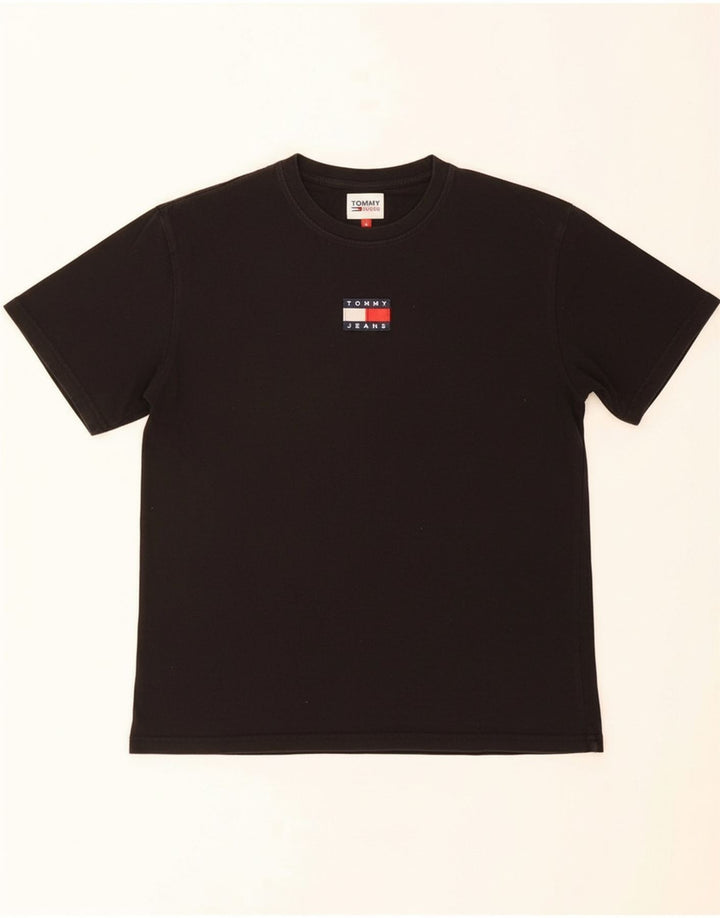 Camiseta masculina TOMMY HILFIGER de algodão preto médio