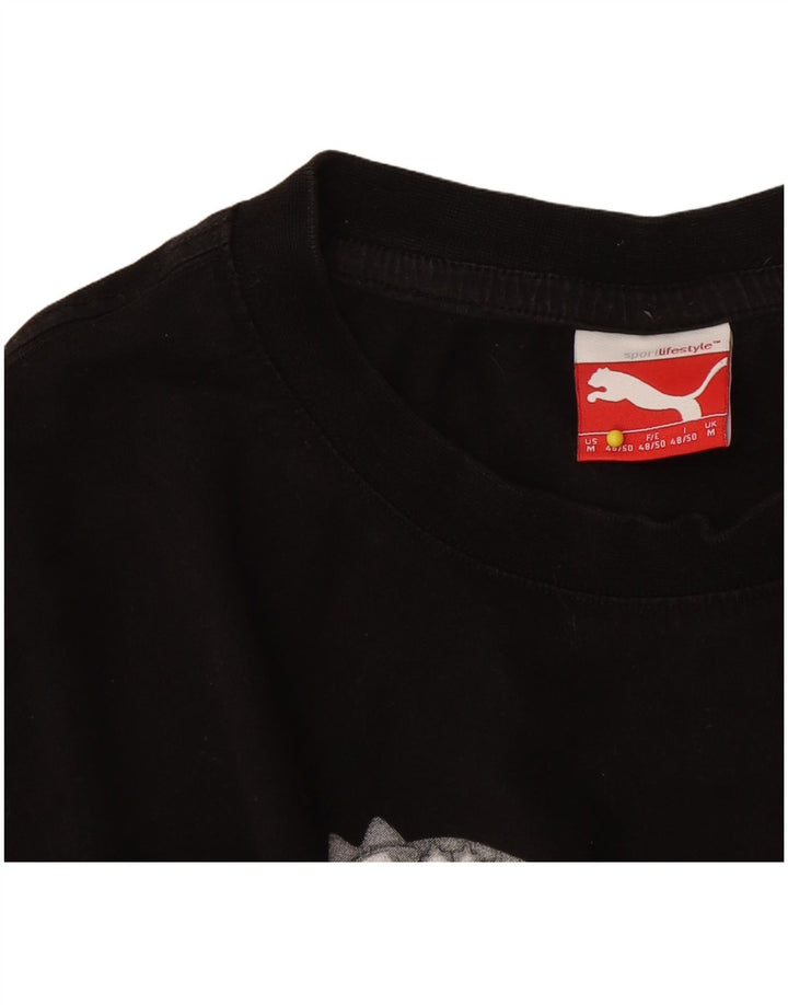 Camiseta masculina Puma Graphic Top médio preto colorblock