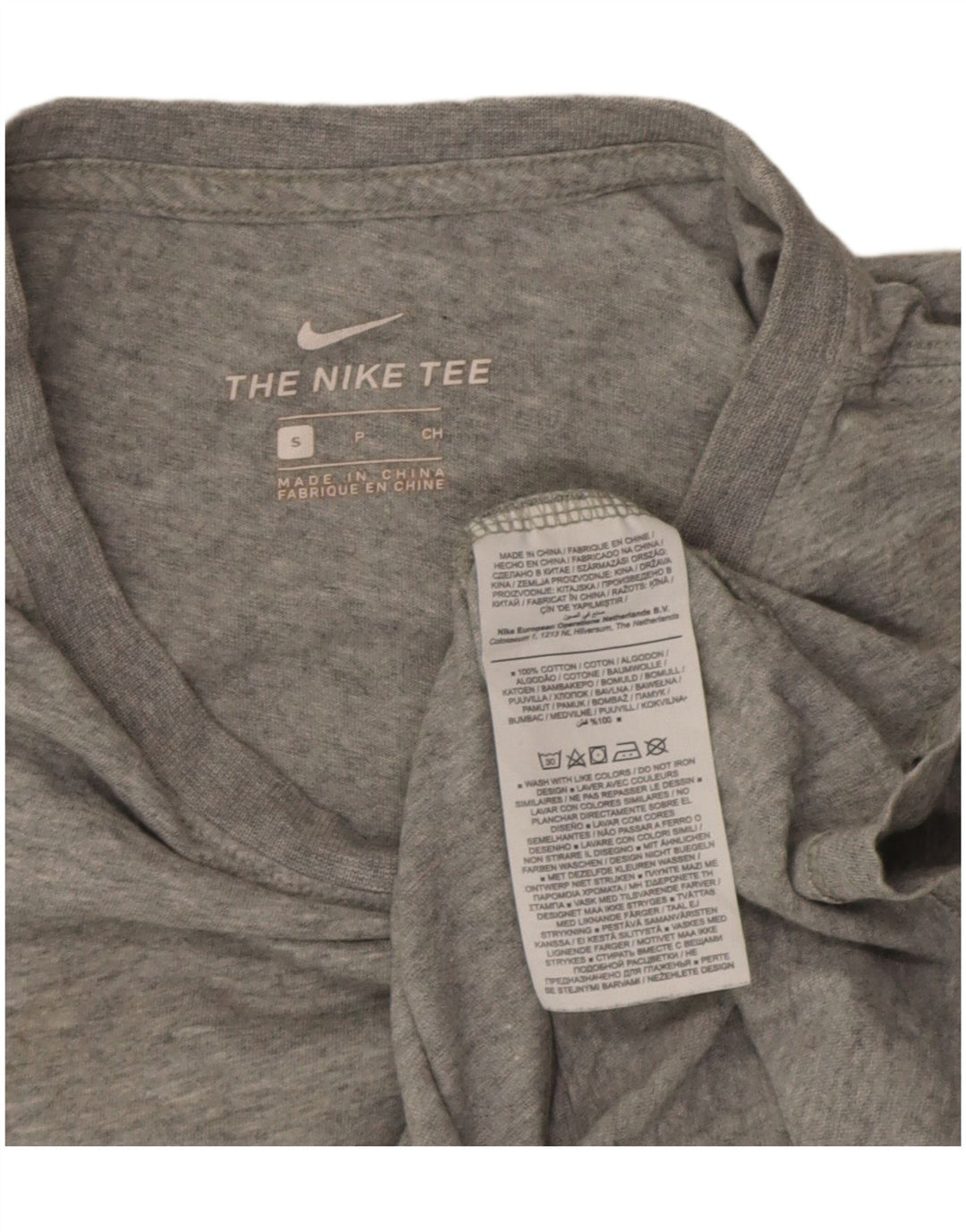 Camiseta masculina Nike Top pequeno algodão manchado cinza
