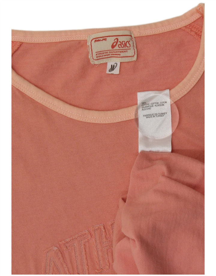 Asics Womens Graphic Vest Top UK 12 Médio Algodão Rosa