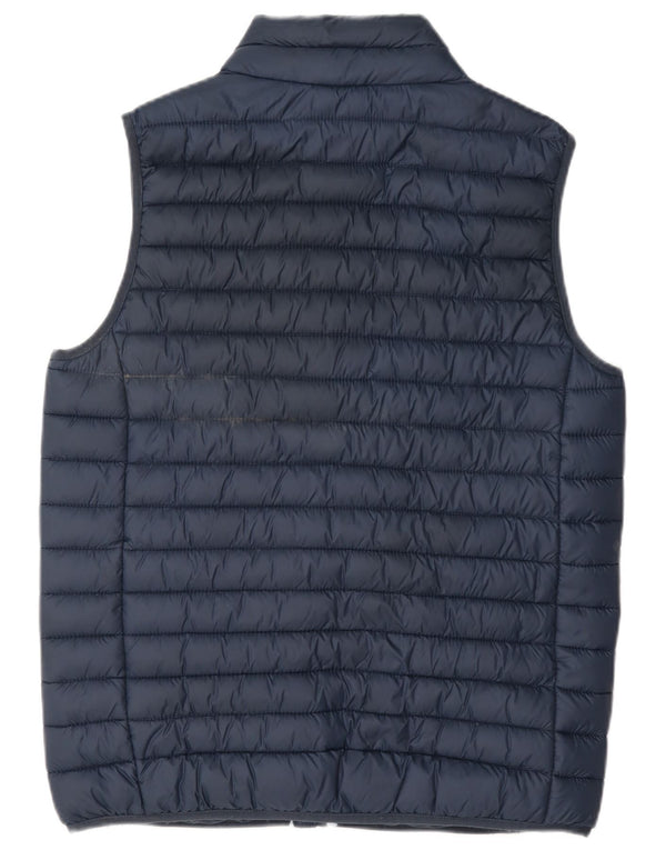 Colete acolchoado masculino da Crew Clothing UK 36 pequeno azul marinho nylon