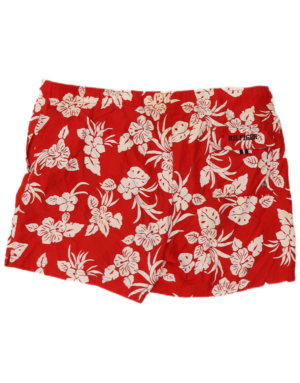 Shorts de natação masculino TOMMY HILFIGER 2XL poliéster floral vermelho