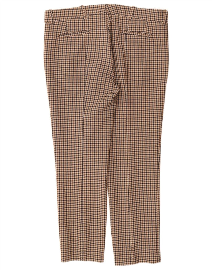 Zara Calça Chino Feminina Slim Grande W30 L28 Bege Houndstooth