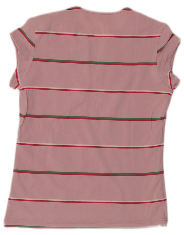 Camiseta Nike Feminina Top UK 14/16 Grande Listrada Rosa