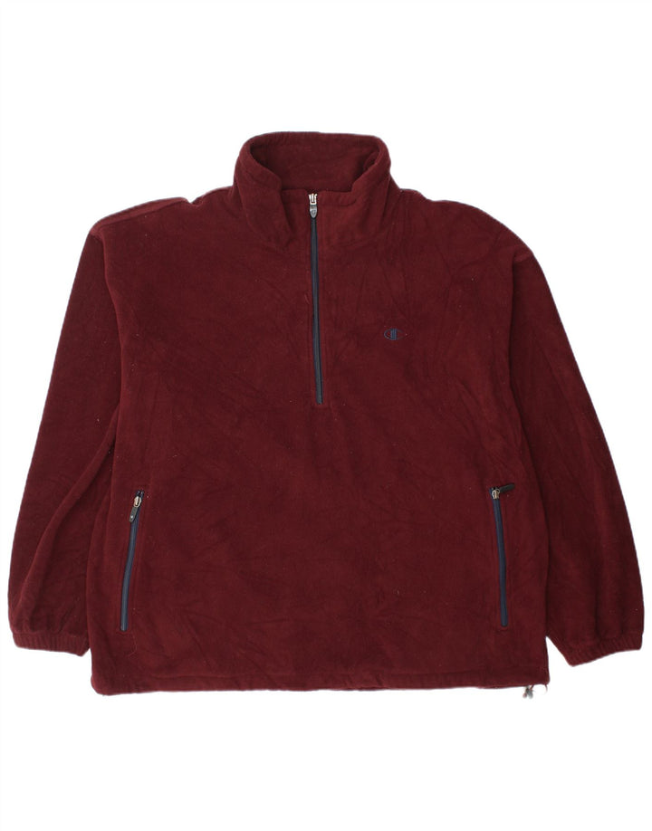 Suéter masculino Champion de lã com zíper e gola 2XL poliéster Borgonha