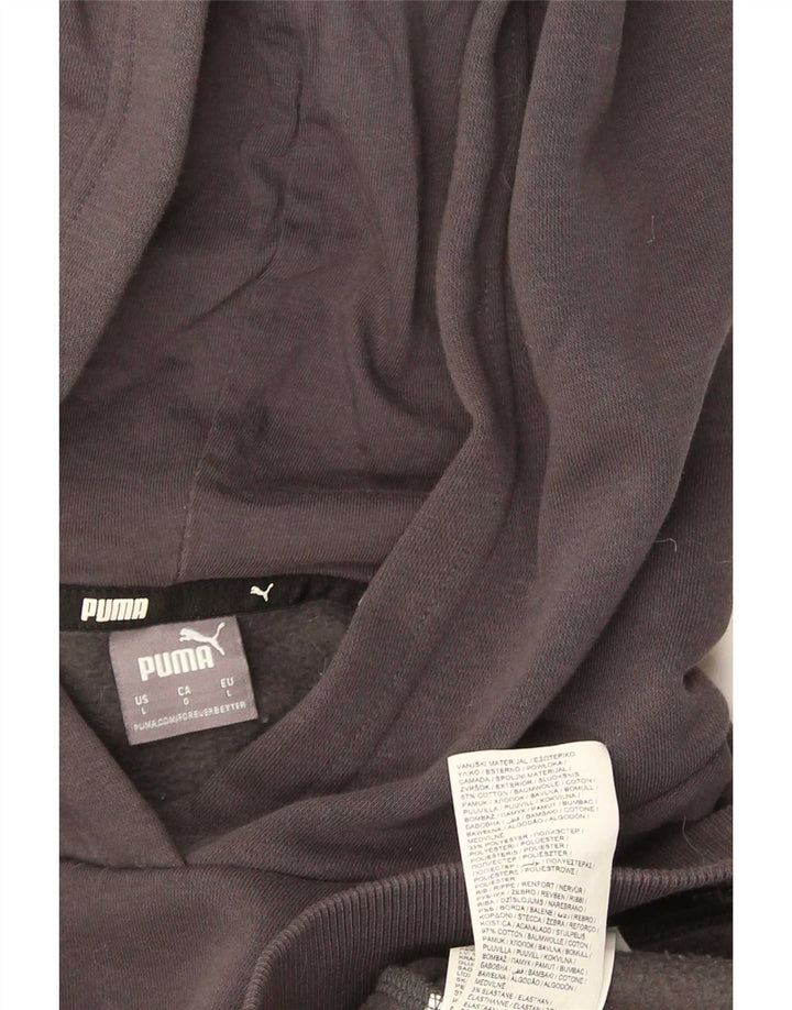 Puma Mens Hoodie Jumper Grande Algodão Cinza