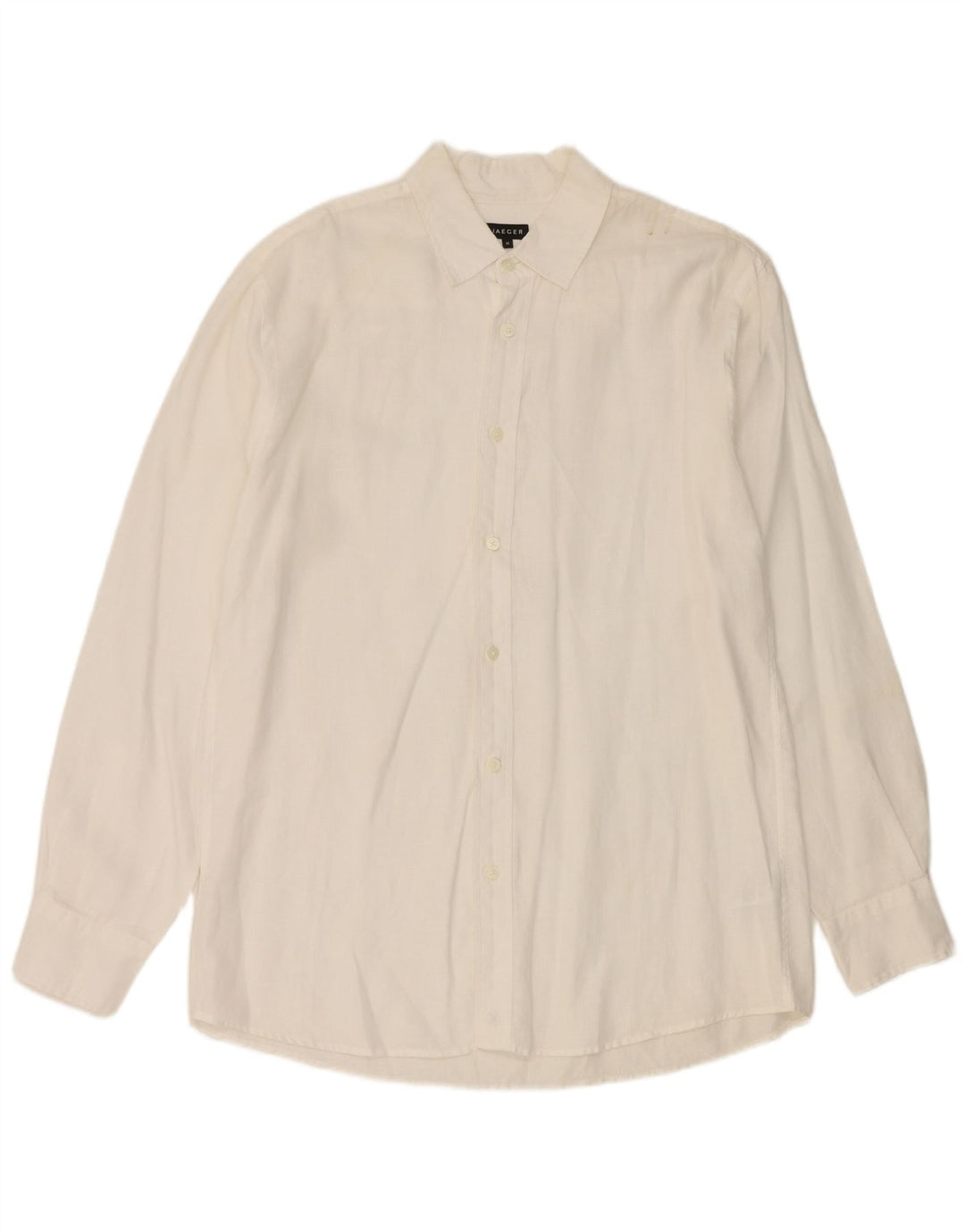 Camisa masculina Jaeger de linho branco médio