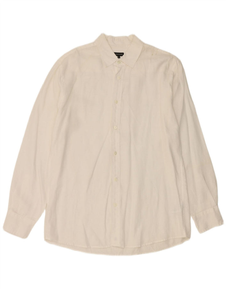 Camisa masculina Jaeger de linho branco médio