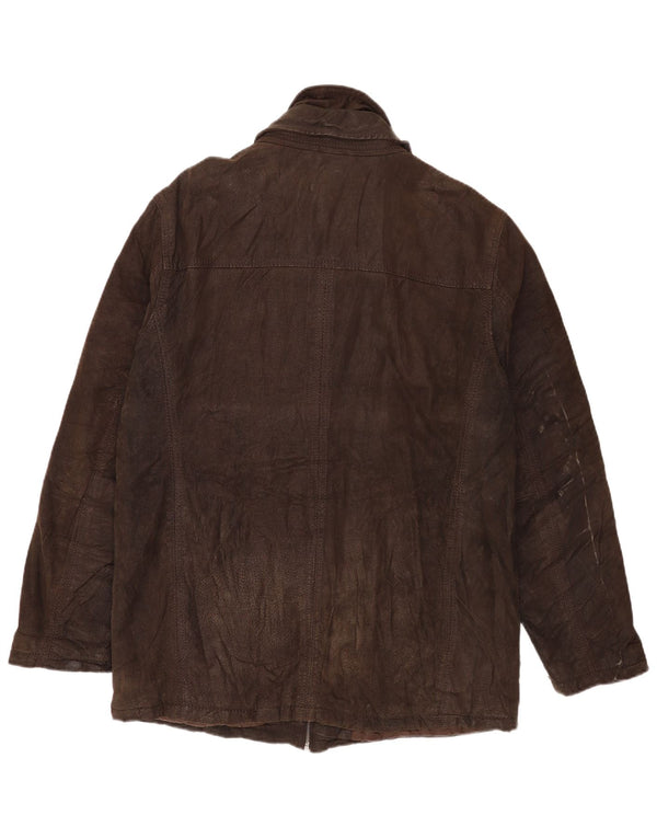 Casaco corta-vento masculino de couro Angelo Litrico Reino Unido 42 XL preto clássico