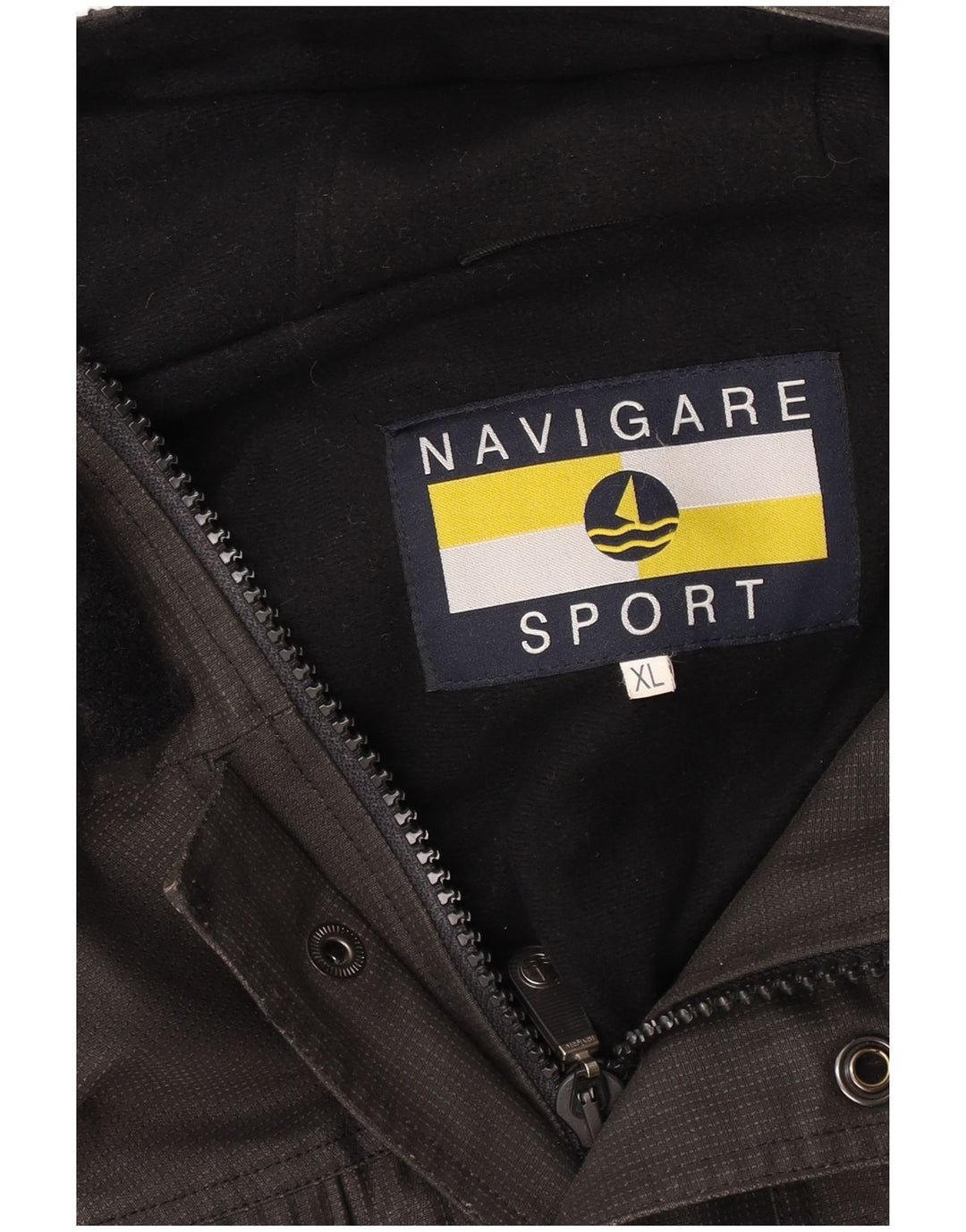 Jaqueta corta-vento masculina NAVIGARE com capuz UK 42 XL cinza