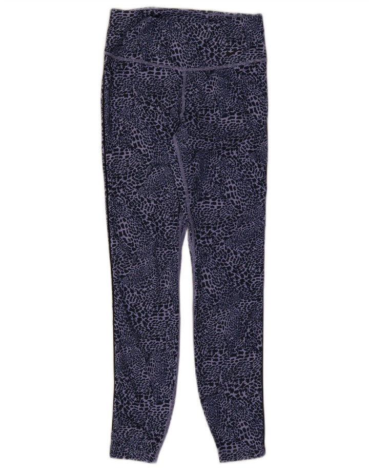 Nike Womens Dri Fit Leggings UK 8 Pequeno Azul Animal Print Poliéster