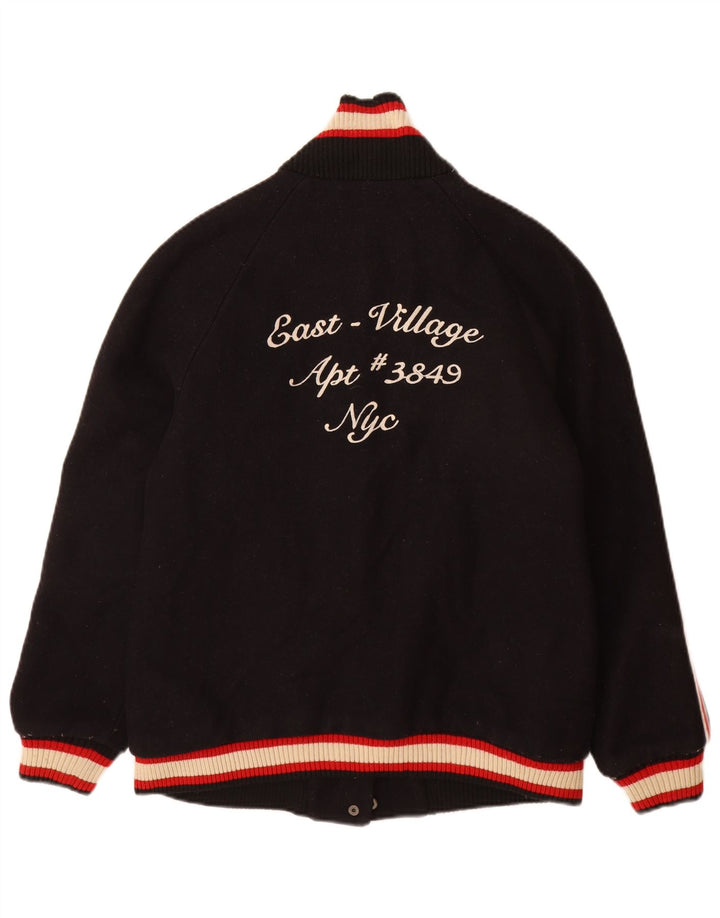 Jaqueta feminina Zara Trafaluc Graphic Varsity UK 16 grande bloco colorido preto
