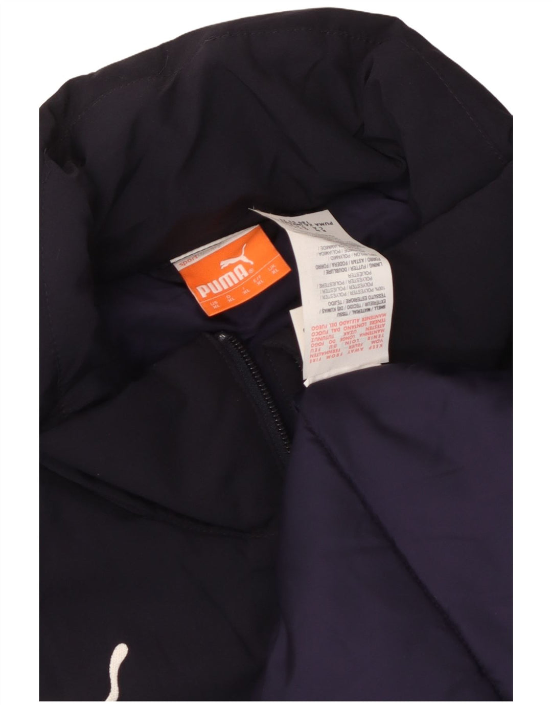 Jaqueta corta-vento masculina Puma Graphic UK 42 XL azul marinho poliéster