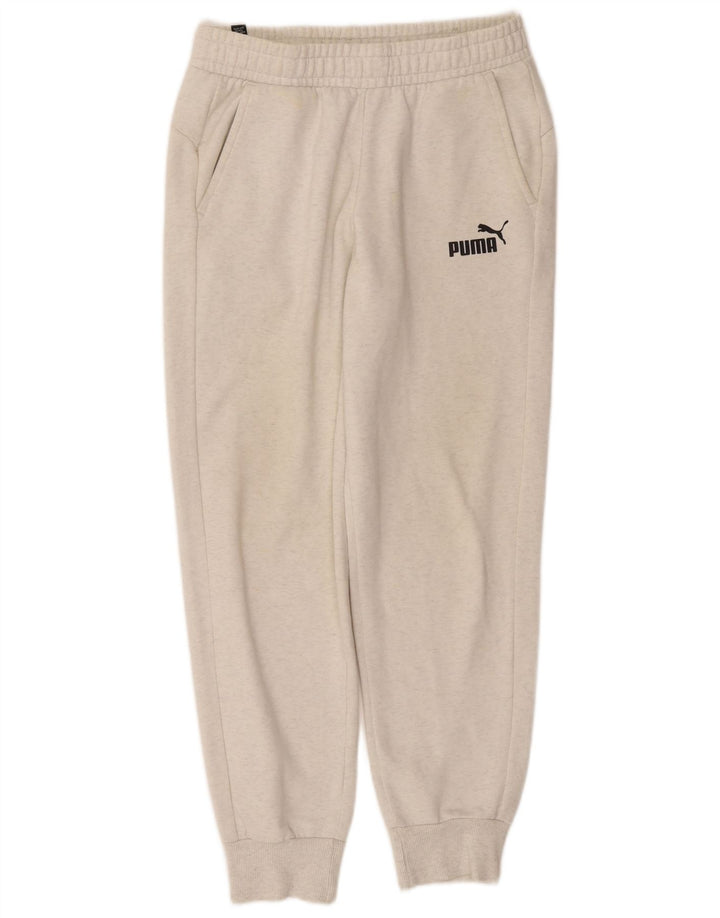 Calça de treino masculina Puma Joggers médio algodão branco