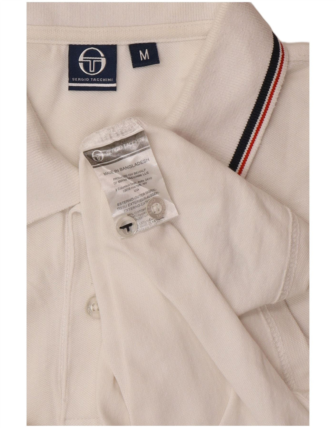 SERGIO TACCHINI Polo masculino médio algodão branco