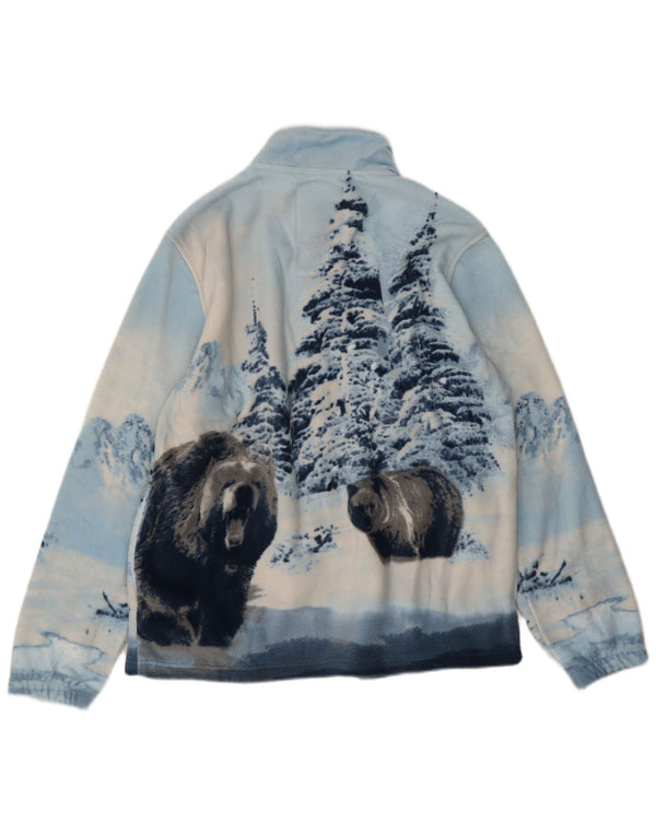 Jaqueta masculina de lã gráfica Atlas For Men UK 38 azul médio com estampa animal