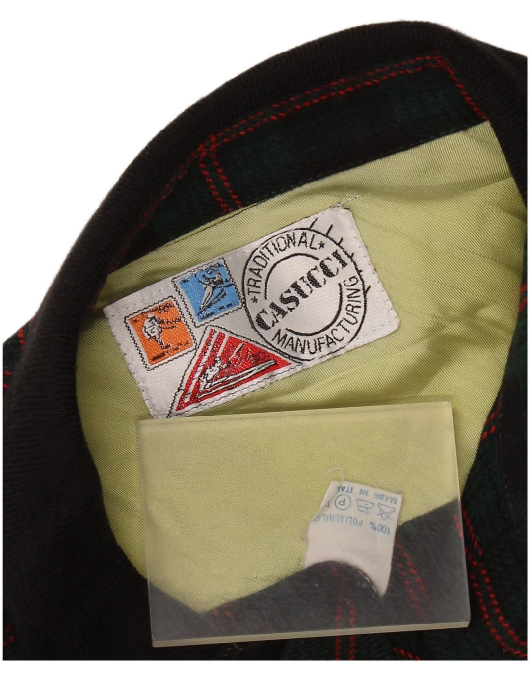 Casucci Camisa masculina de flanela grande xadrez verde poliacrílico