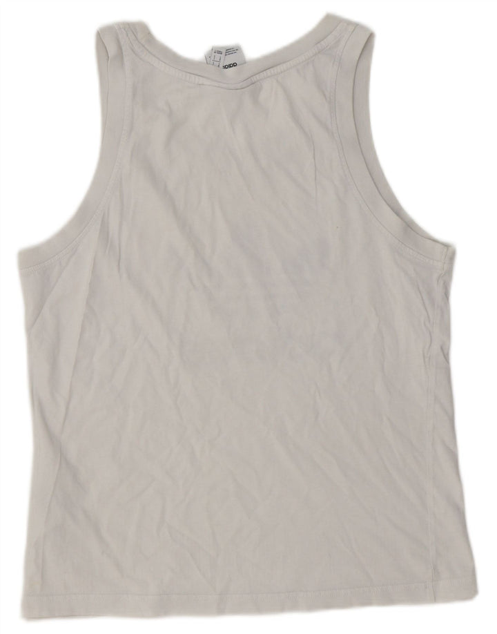 Adidas Womens Graphic Vest Top UK 10 Pequeno Algodão Branco