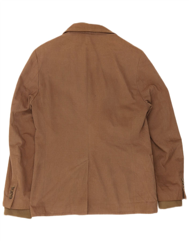 Jaqueta blazer masculina Zara com 2 botões EU 50 algodão marrom médio