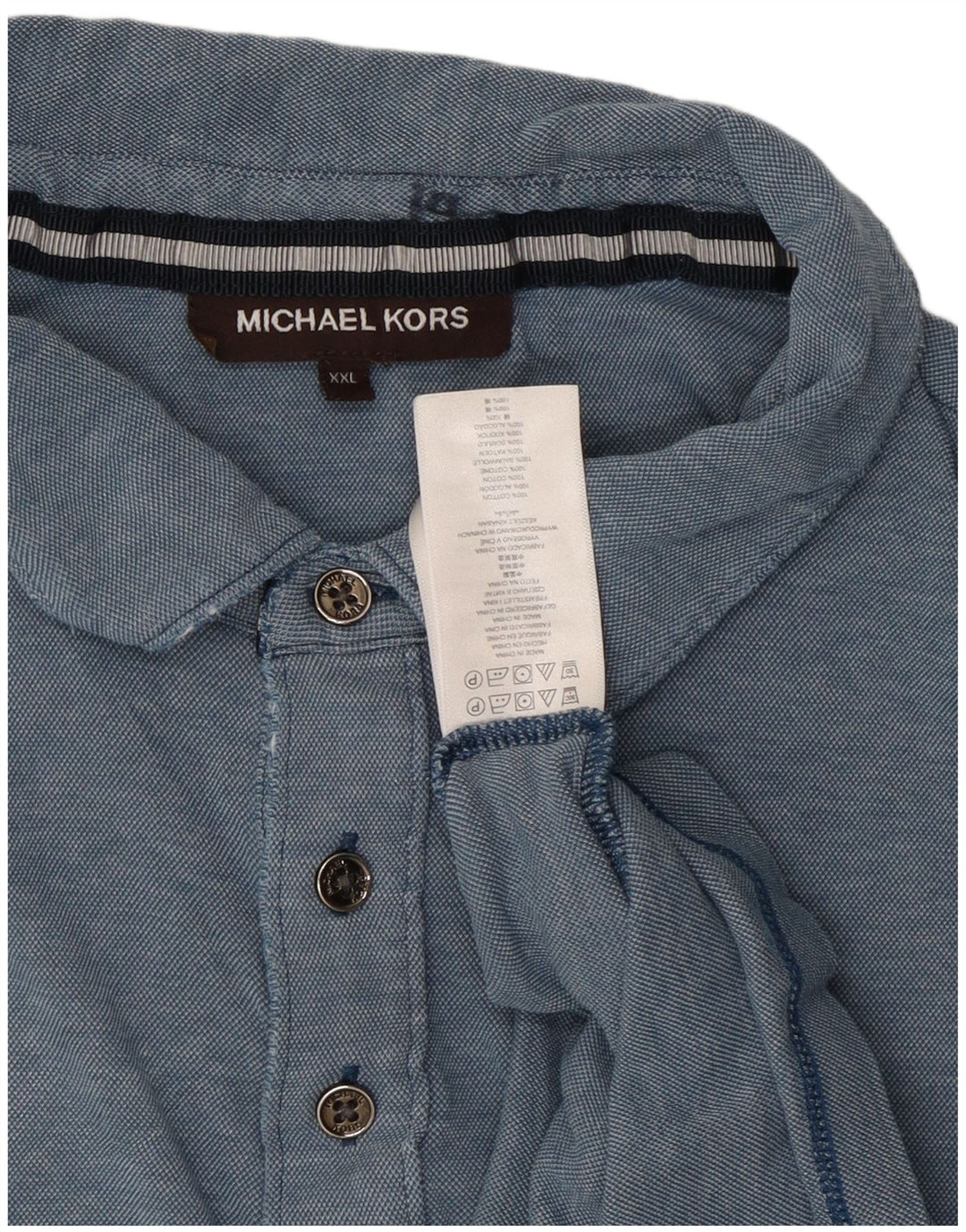 Camisa polo masculina Michael Kors 2XL algodão azul