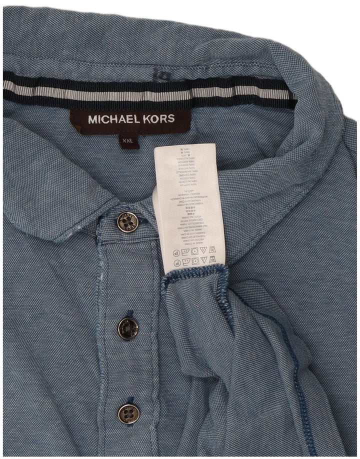 Camisa polo masculina Michael Kors 2XL algodão azul