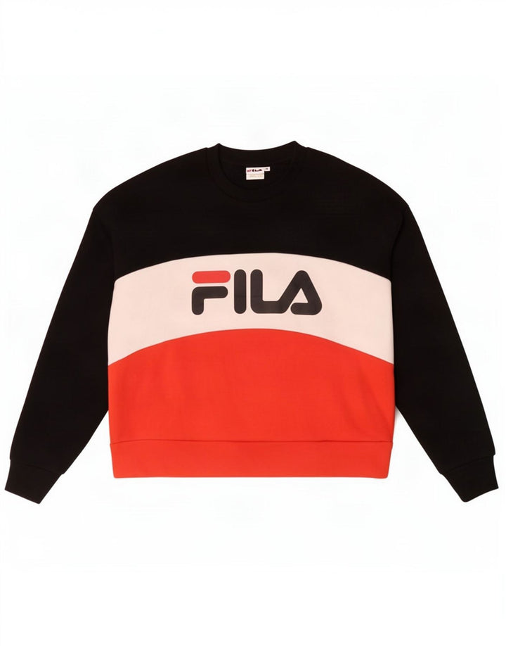 Fila Womens Graphic Sweatshirt Jumper UK 14 Médio Multicolorido