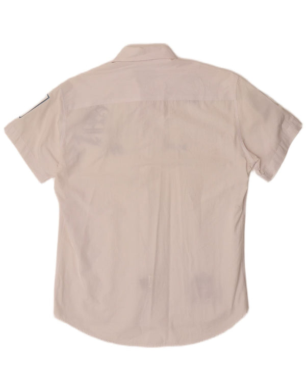 Camisa masculina La Martina gráfica de manga curta grande algodão branco