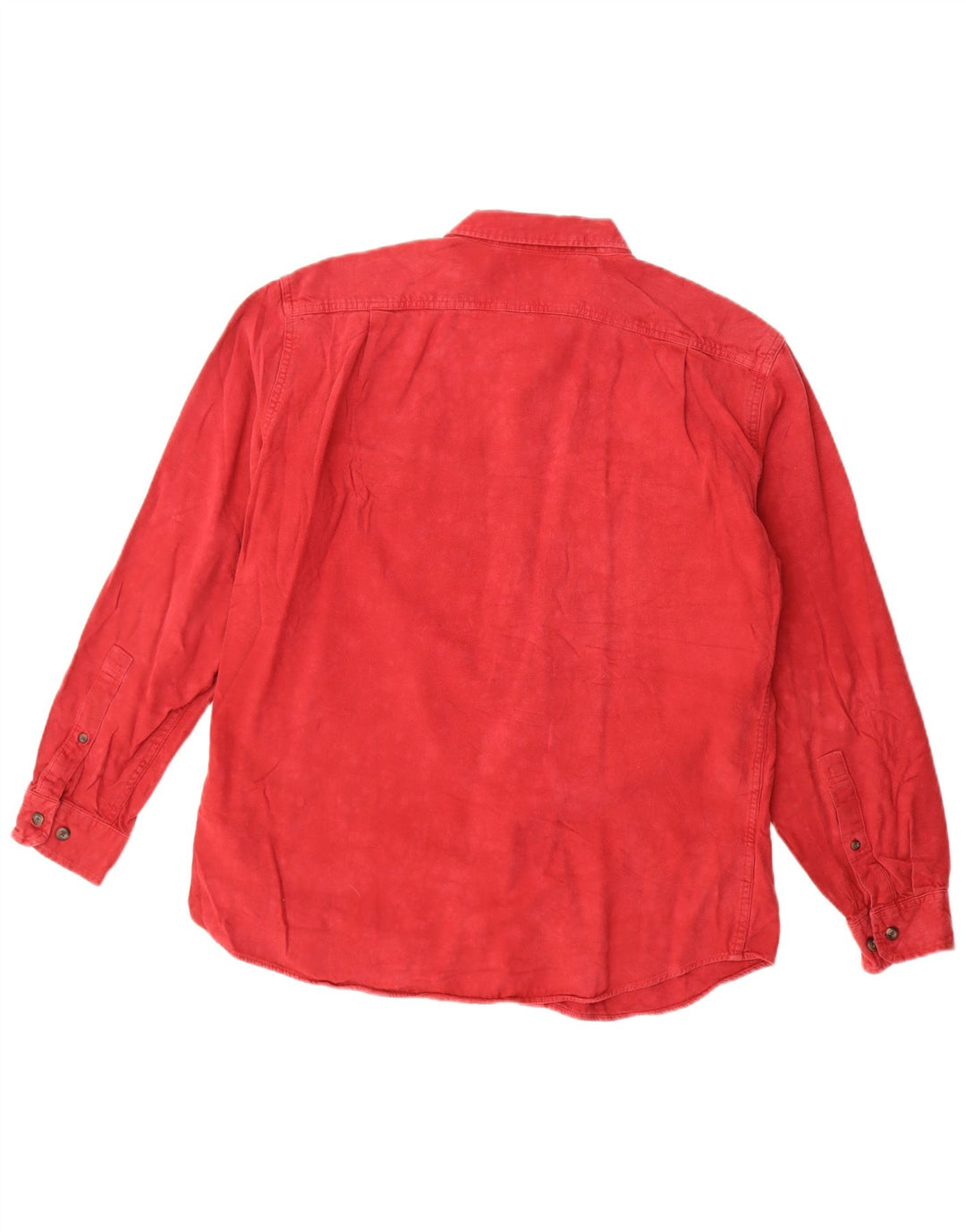 Camisa masculina de flanela Eddie Bauer de algodão vermelho médio