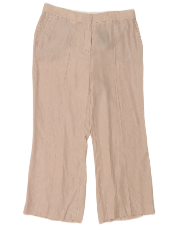 Calça cortada regular feminina Massimo Dutti UE 42 grande W32 L26 rosa