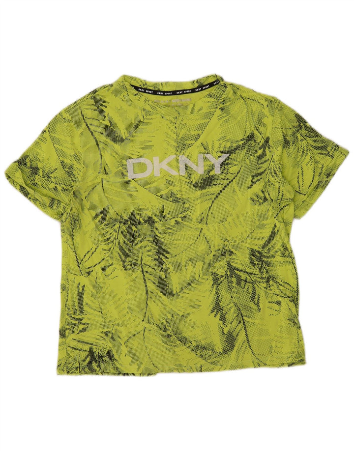 Camiseta gráfica masculina Dkny Top médio verde floral