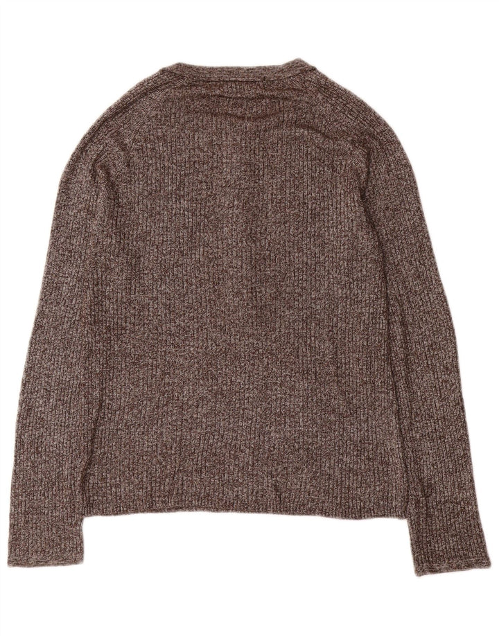 Suéter masculino Zara com gola canoa marrom médio manchado