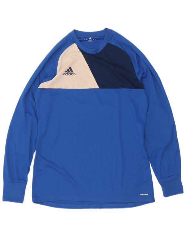 Adidas Mens Climalite Top Manga Longa Médio Azul Colourblock Poliéster