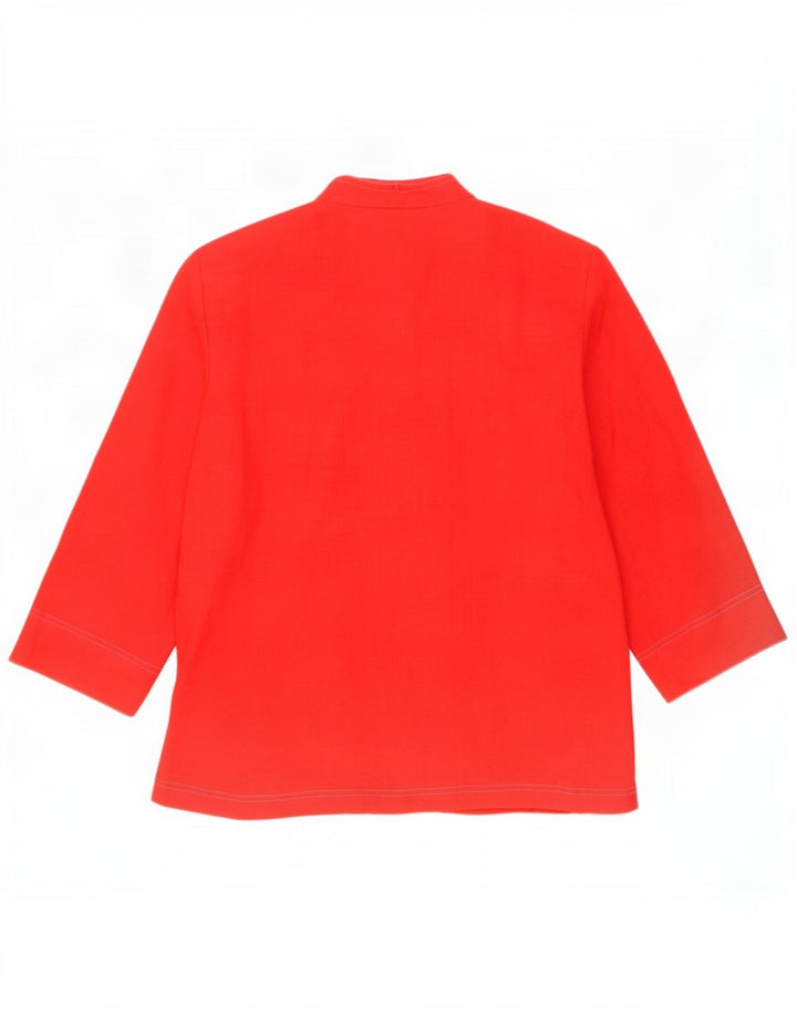 Blusa feminina Sasha manga 3/4 Reino Unido 14 linho vermelho médio