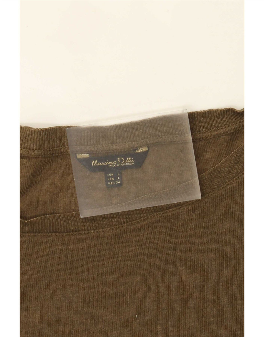 Top feminino Massimo Dutti manga comprida UK 16 grande caqui