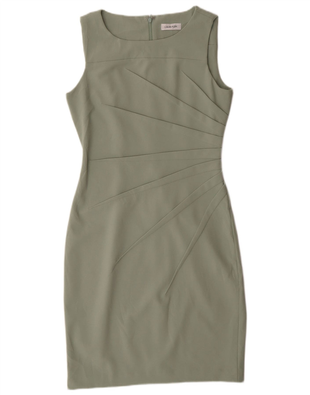 Vestido bodycon feminino sem mangas Calvin Klein UK 12 poliéster verde médio