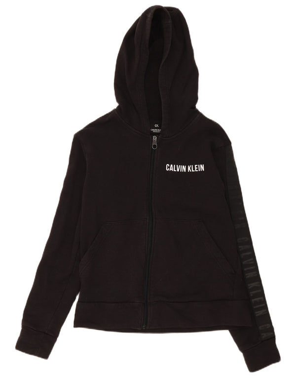 Calvin Klein Suéter feminino Performance Zip com capuz Reino Unido 14 Médio Preto