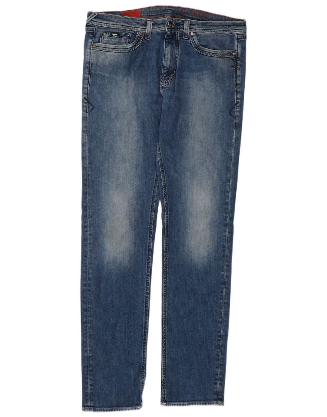Gas Mens Slim Jeans W36 L34 Azul Algodão