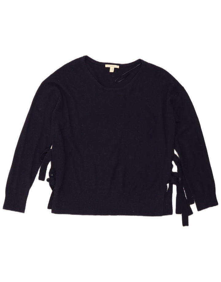 Suéter feminino Esprit com gola canoa Reino Unido 14 médio azul marinho