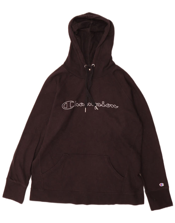 Jumper masculino com capuz gráfico Champion grande algodão preto