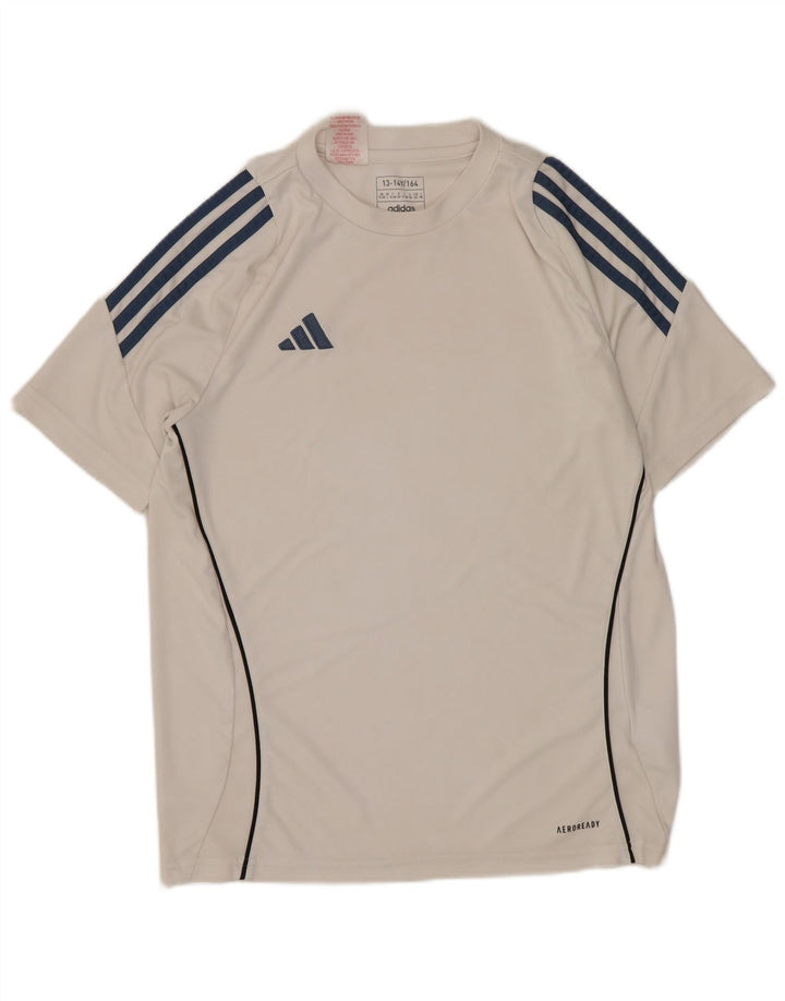 Camiseta Adidas Menino Aeroready Top 13-14 Anos Poliéster Branco