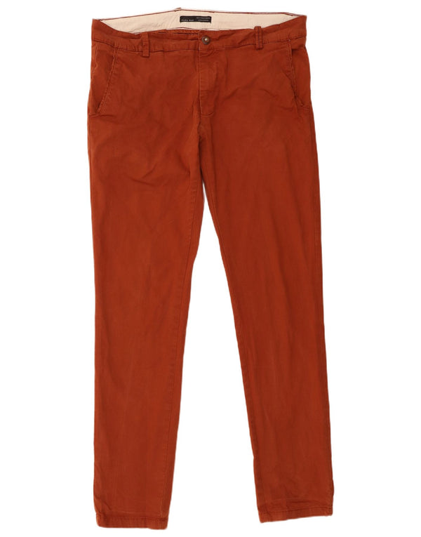 Zara Mens Skinny Chino Calças EU 44 Grande W34 L33 Marrom