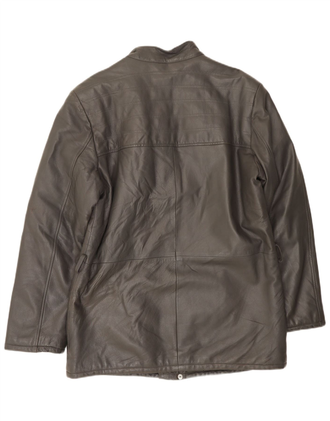 Jaqueta de couro masculina VINTAGE UK 38 cinza médio