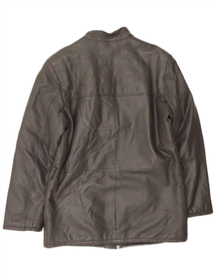 Jaqueta de couro masculina VINTAGE UK 38 cinza médio