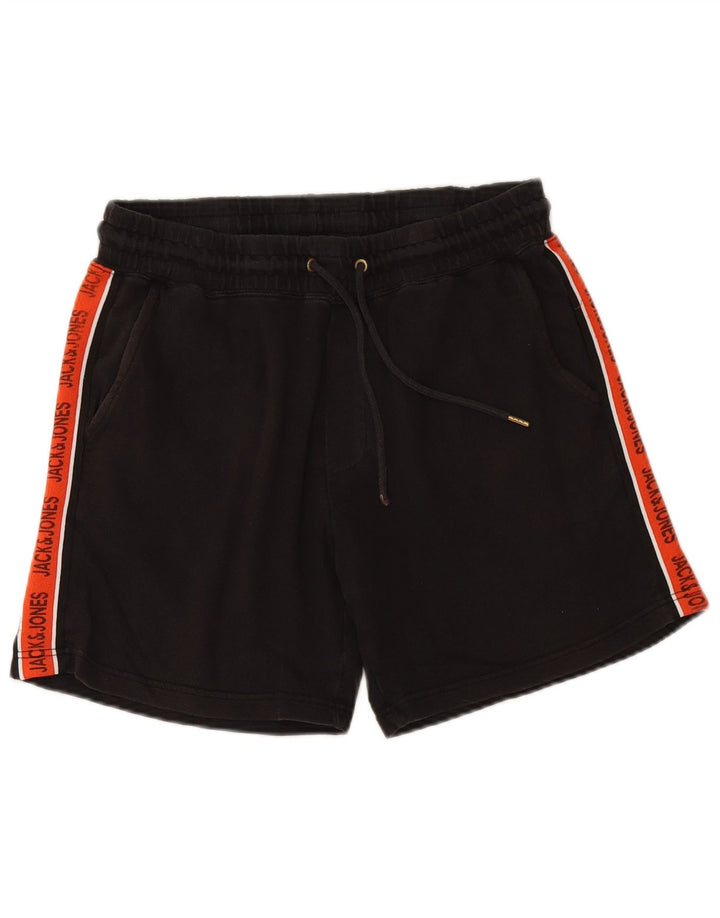 Shorts esportivos masculinos JACK & JONES, médio, preto, algodão colorblock
